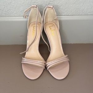 Nude strappy heels